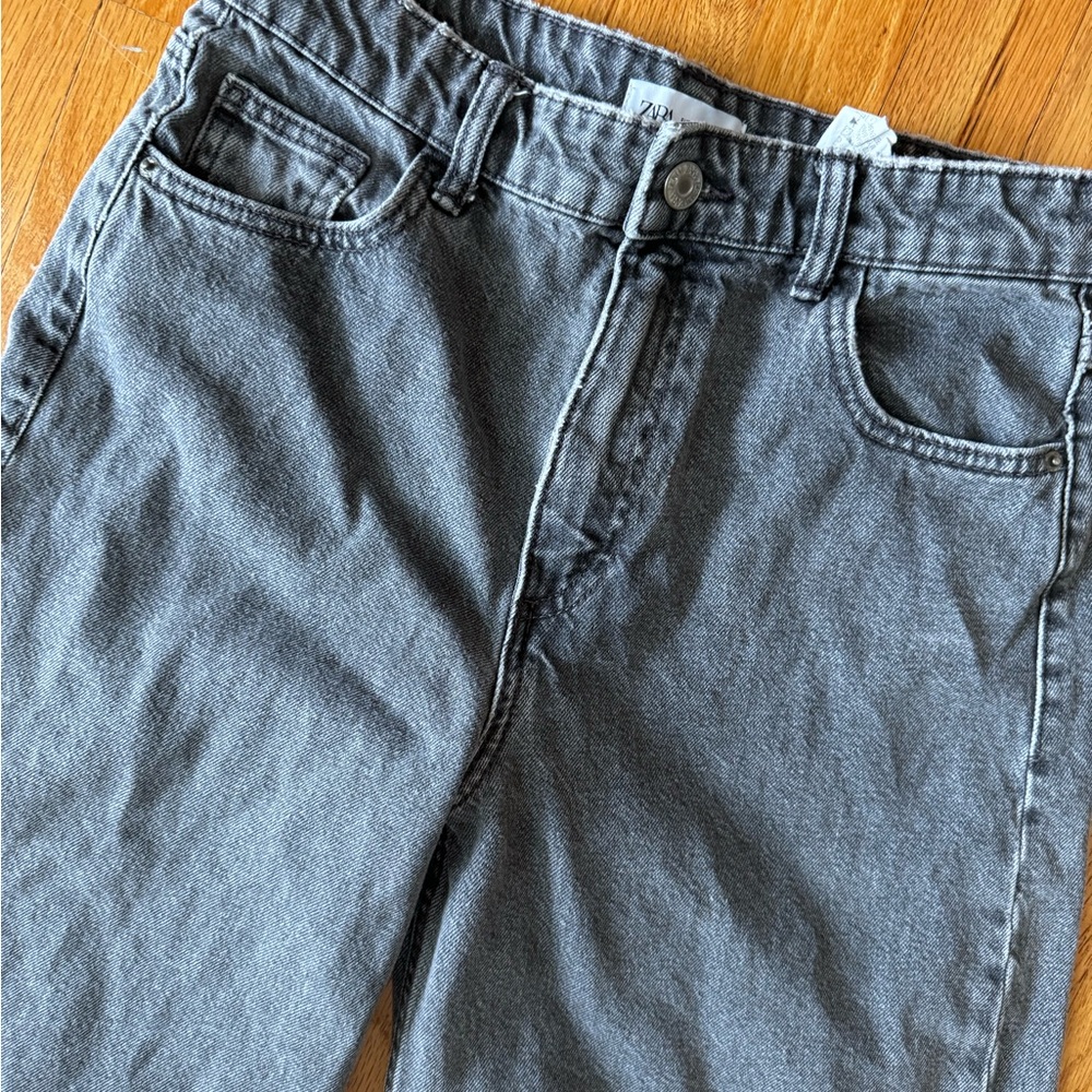 Zara wide leg ankle length denim jeans - Picture 4 of 7